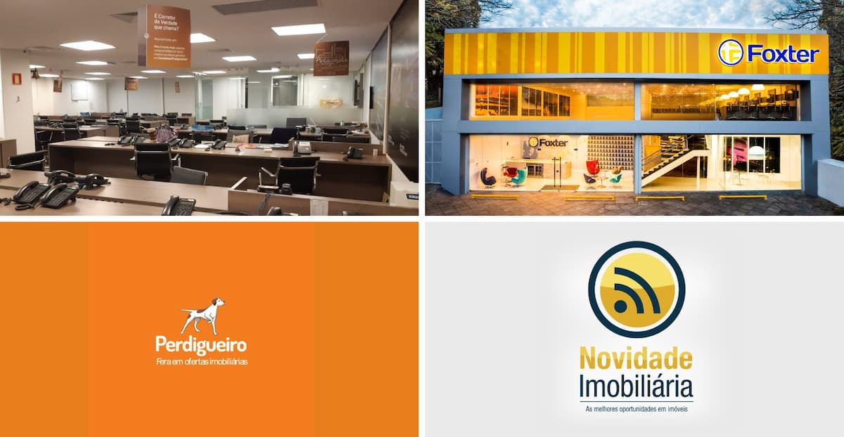 Imagens da Loja 7 e Zona Sul & logos do Perdigueiro e Novidade Imobiliária